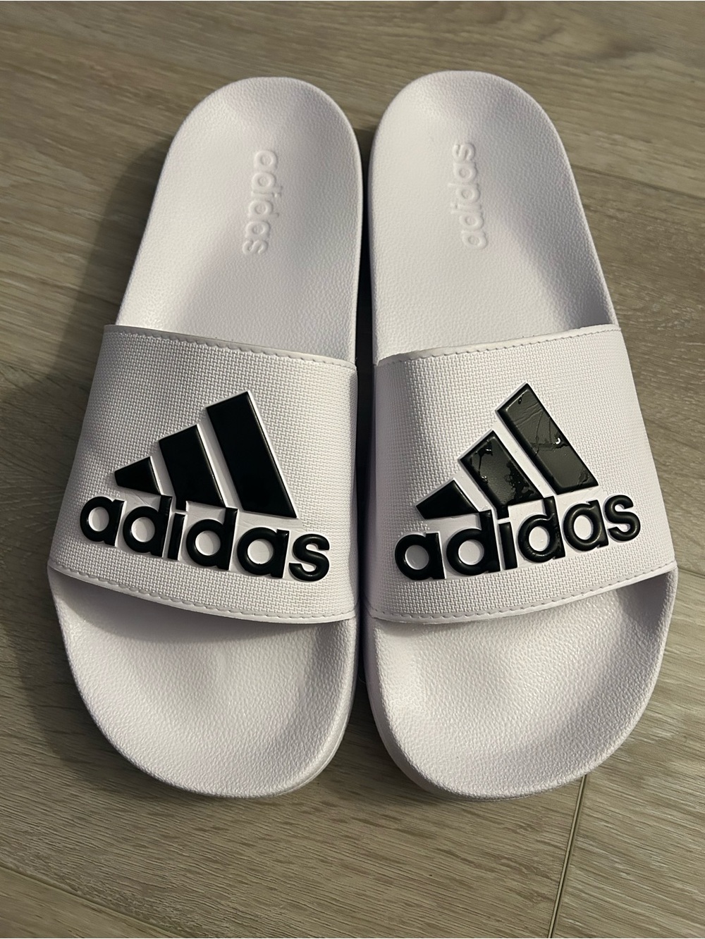 Adidas Adilette Comfort Slides White/Black Men’s Size 11